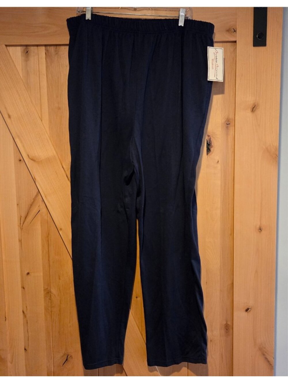 New! Womens Sz 22/24 Bobbie Brooks Elastic Waist Pull On Blue Knit Jersey Pants